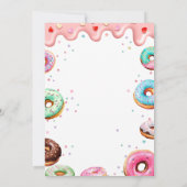 ドーナツ&おむつ振りかける赤ちゃんシャワーテンプレート 招待状 (裏面)