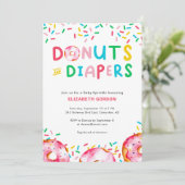 ドーナツ&おむつ ベイビースプラッシュ かわいい カラフル ファンⅠ 招待状 (スタンド正面)
