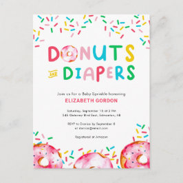 ドーナツ&おむつ ベイビースプリンル かわいい カラフル ファン ポストカード