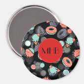 ドーナツ，アイスクリーム，カップケーキ，デザート，モノグラム マグネット (正面/裏面)