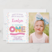 ドーナツ アイスクリーム クッキー、お菓子の招待状（写真付き） 招待状 (正面)