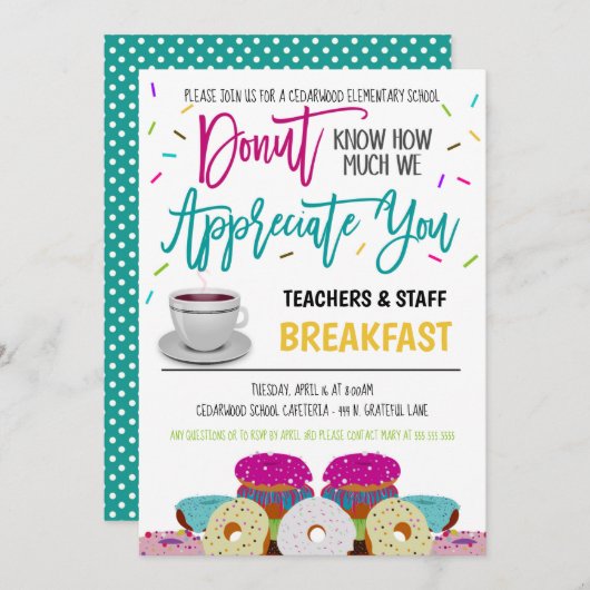 ドーナツ・アレッジ・招待状 招待状 (正面/裏面)