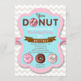 ドーナツ·スイート·バースデー·パーティーの招待 招待状