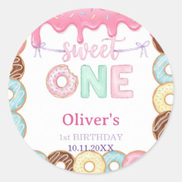 ドーナツ スウィートワン パステル 1歳の誕生日 記念品 ラベル