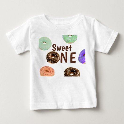 ドーナツ スウィートワン 1歳の誕生日 ベビーTシャツ (正面)