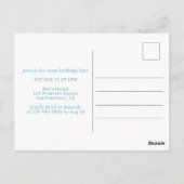 ドーナツ スウィート ワン ブルー 1歳の誕生日パーティー招待状 ポストカード (裏面)