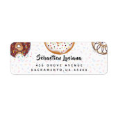 ドーナツ&スプリンクル差出人住所 ラベル (正面)