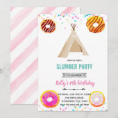 ドーナツ スリーパー パーティー招待状 招待状 (正面/裏面)