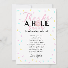 ドーナツ テーマのバースデーパーティーにお礼をたくさん サンキューカード