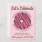 ドーナツ ドーナッツ バースデー ブランチを祝おう 招待状 (正面)