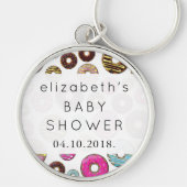 ドーナツ、ドーナツ、カラフルベビーシャワーのパターン キーホルダー (正面)
