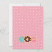 ドーナツ ドーナツ 誕生日パーティー招待 ピンクの女の子 招待状 (裏面)
