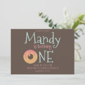 ドーナツ ハート バースデー バレンタインデー パーティー 招待状 (スタンド正面)