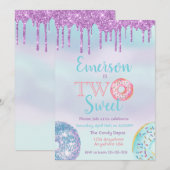 ドーナツ バースデーパーティー ツー スウィート 招待状 (正面/裏面)