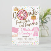 ドーナツ、パンケーキ、パジャマ、お泊まりのお誘い。 招待状 (スタンド正面)