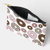 ドーナツ、ピンクドーナツ、ブラウンドーナツのパターン アクセサリーポーチ (見開き)