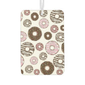 ドーナツ、ピンクドーナツ、ブラウンドーナツのパターン カーエアーフレッシュナー (裏面)