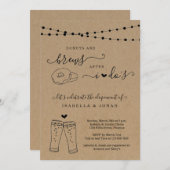 ドーナツ&ブルー 後日挙式 披露宴なし ふたりだけの結婚式 招待状 (正面/裏面)