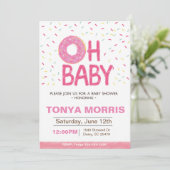 ドーナツ ベビーシャワー 招待状（女の子） 招待状 (スタンド正面)