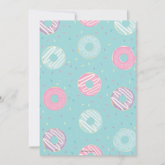 ドーナツ，ユニコーンの第1誕生日招待状 招待状 (裏面)