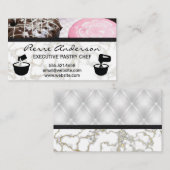 ドーナツ |大理石金ゴールド |材料とボウルの混合 ロイヤリティカード (正面/裏面)