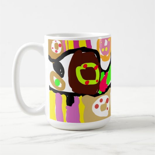 ドーナツ 楽しさ コーヒーマグカップ (左)