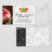 ドーナツ | 金ゴールド白大理石 | シェフハットロゴ 名刺 (正面/裏面)