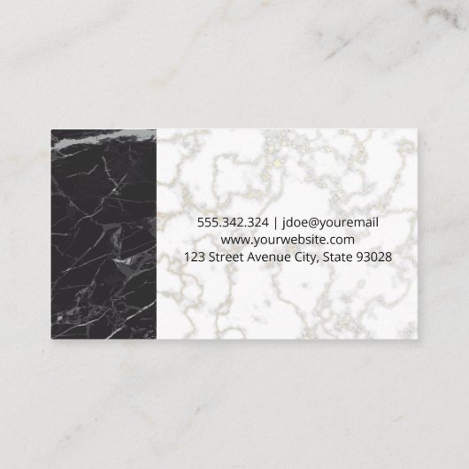 ドーナツ |金ゴールド白大理石 |ミキシングボウル 名刺 (裏面)