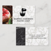 ドーナツ |金ゴールド白大理石 |ミキシングボウル 名刺 (正面/裏面)