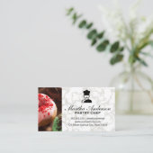 ドーナツ |金ゴールド白大理石 |黒い大理石 名刺 (スタンド正面)