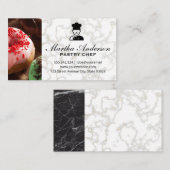 ドーナツ |金ゴールド白大理石 |黒い大理石 名刺 (正面/裏面)