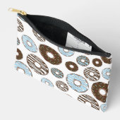 ドーナツ、青いドーナツ、茶色のドーナツのパターン アクセサリーポーチ (見開き)