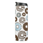 ドーナツ、青いドーナツ、茶色のドーナツのパターン タンブラー (回転右)