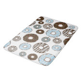 ドーナツ、青いドーナツ、茶色のドーナツのパターン バスマット (アングル)