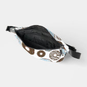 ドーナツ、青いドーナツ、茶色のドーナツのパターン ファニーパック (見開き)