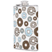 ドーナツ、青いドーナツ、茶色のドーナツのパターン フラスク (左)