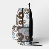 ドーナツ、青いドーナツ、茶色のドーナツのパターン プリントバックパック (右)