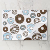 ドーナツ、青いドーナツ、茶色のドーナツのパターン ペーパーパッド (折り畳み)