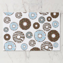 ドーナツ、青いドーナツ、茶色のドーナツのパターン ペーパーパッド