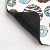 ドーナツ、青いドーナツ、茶色のドーナツのパターン マウスパッド (コーナー)