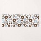 ドーナツ、青いドーナツ、茶色のドーナツのパターン ヨガマット (正面(横))