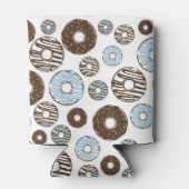 ドーナツ、青いドーナツ、茶色のドーナツのパターン 缶クーラー (裏面)