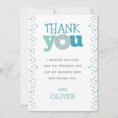 ドーナツ 1歳の誕生日感謝カード 招待状 (正面)