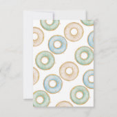 ドーナツ 1歳の誕生日 フラット サンクス カード ピンク ブルー (裏面)