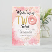 ドーナツ 2歳の誕生日パーティー招待状 招待状 (スタンド正面)