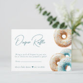 ドーナツ | Blue Gingham Boy赤ちゃんシャワーおむつラッフル エンクロージャーカード (スタンド正面)