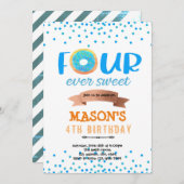 ドーナツ FOURever スイートボーイ パーティー 招待状 (正面/裏面)