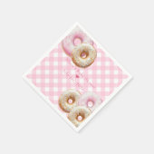 ドーナツ | Pink Gingham Girl Baby Shour スタンダードカクテルナプキン (角)