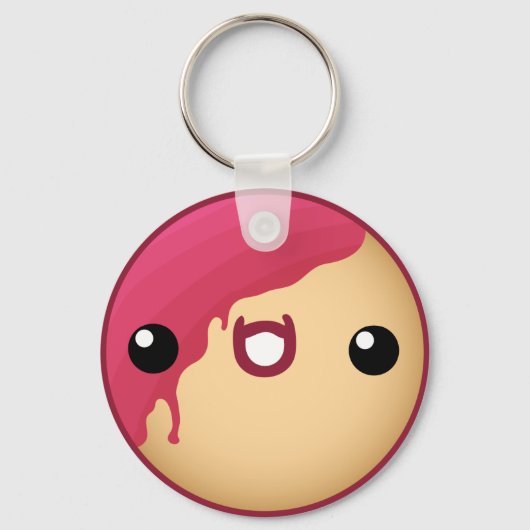 ドーナツKeychain赤 キーホルダー (正面)