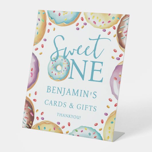ドーナツSweet One 1 st Birthday Gift and Card 台座サイン (正面)